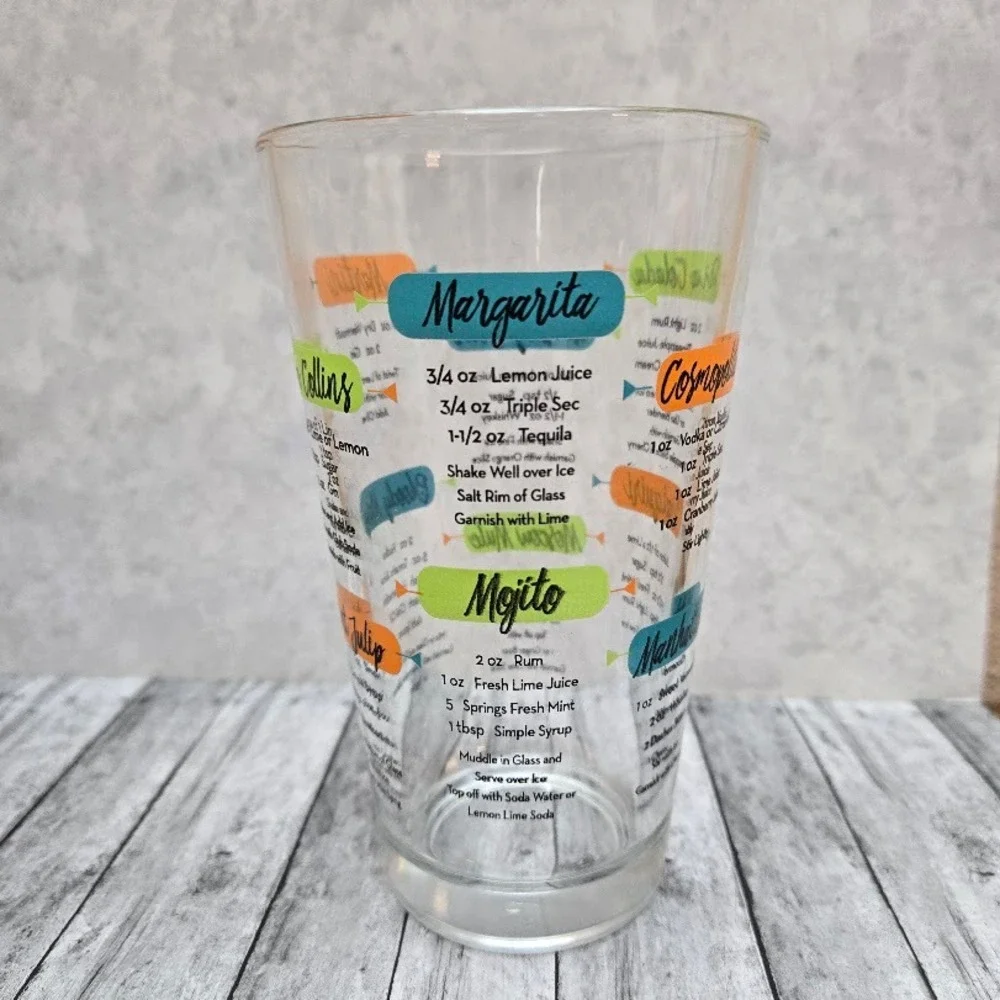 VTG Libby Glass‎ Cocktail Recipe Glass Colorful MCM